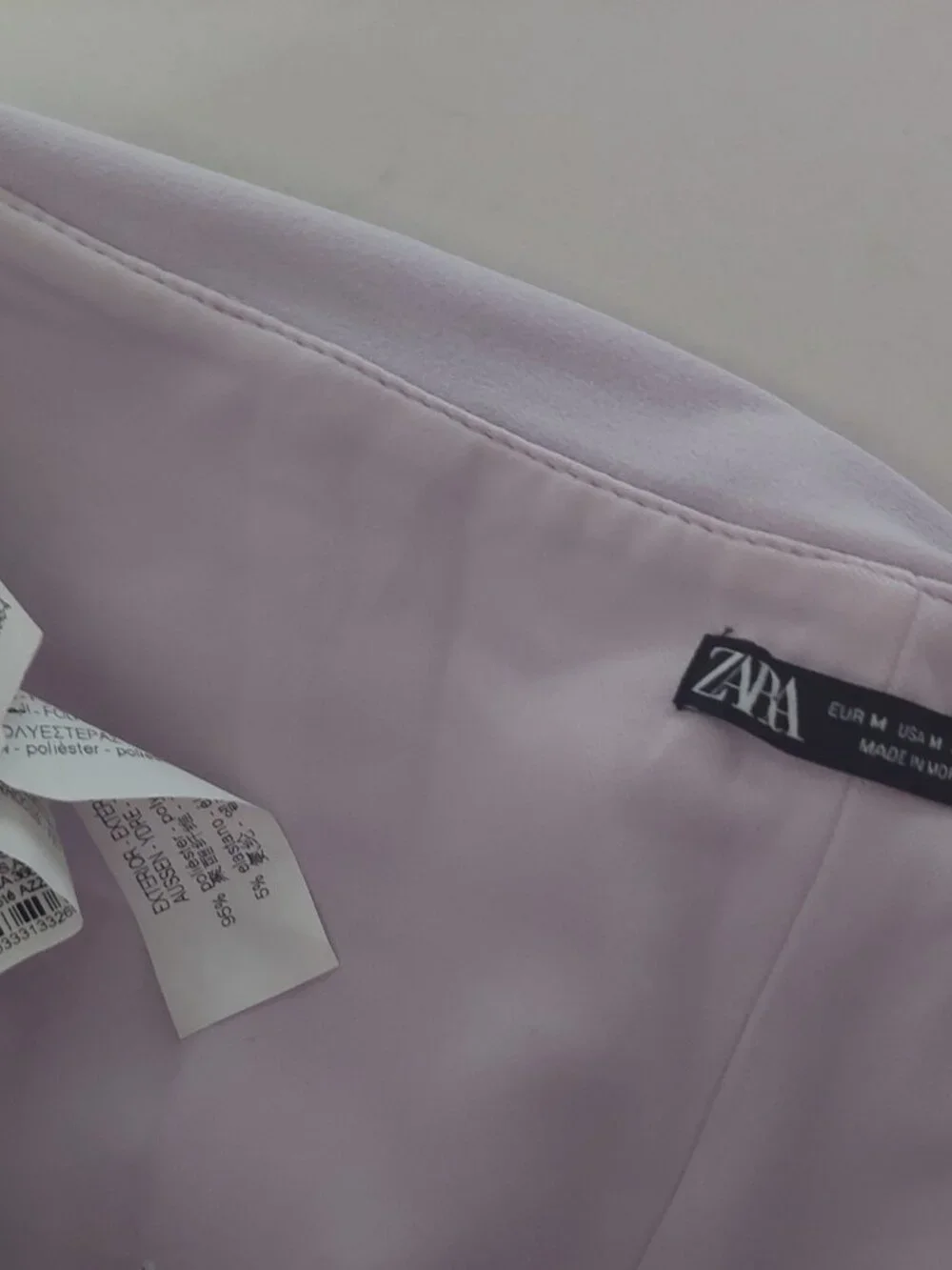 ZARA Sz M Lilac Pleated Bustier Corset Bralette Dressy Structured Sleeveless Top - Picture 4 of 4